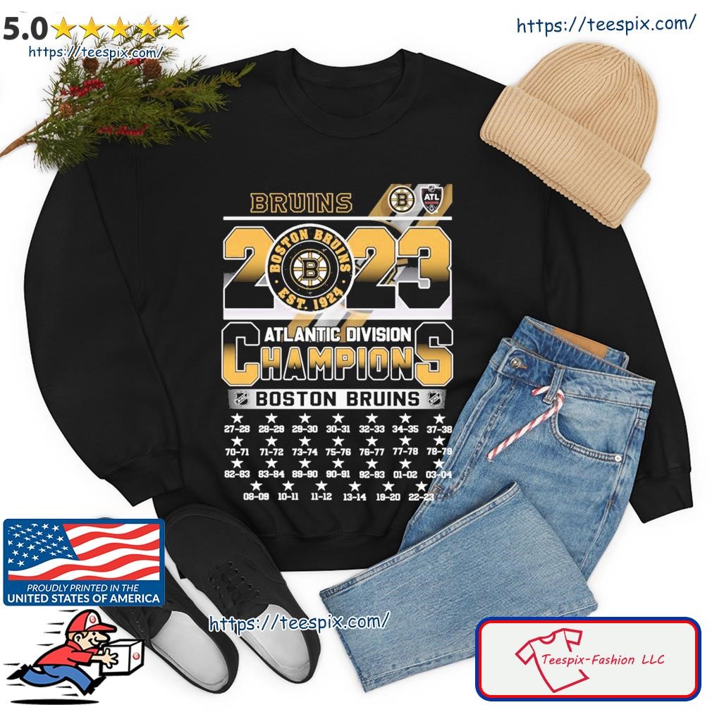 Boston Bruins ice hockey 2023 Atlantic Division Champions shirt in