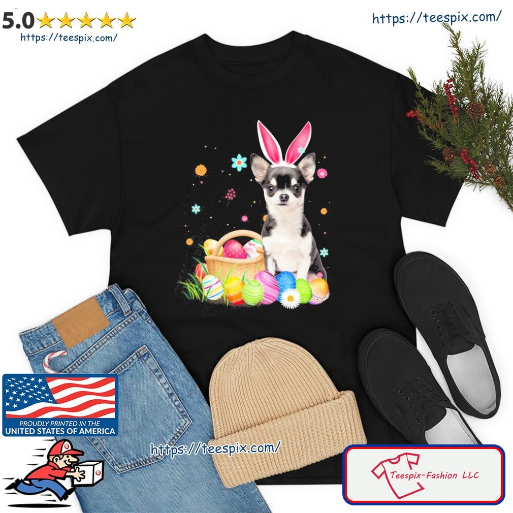 Bunny Egg Black Chihuahua Happy Eas Shirt
