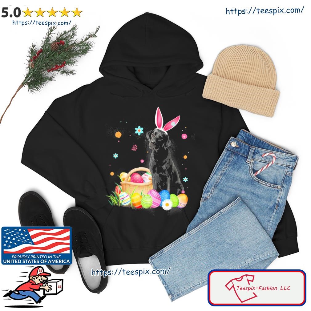 Bunny Egg Black Labrador Happy Eas Shirt hoodie.jpg