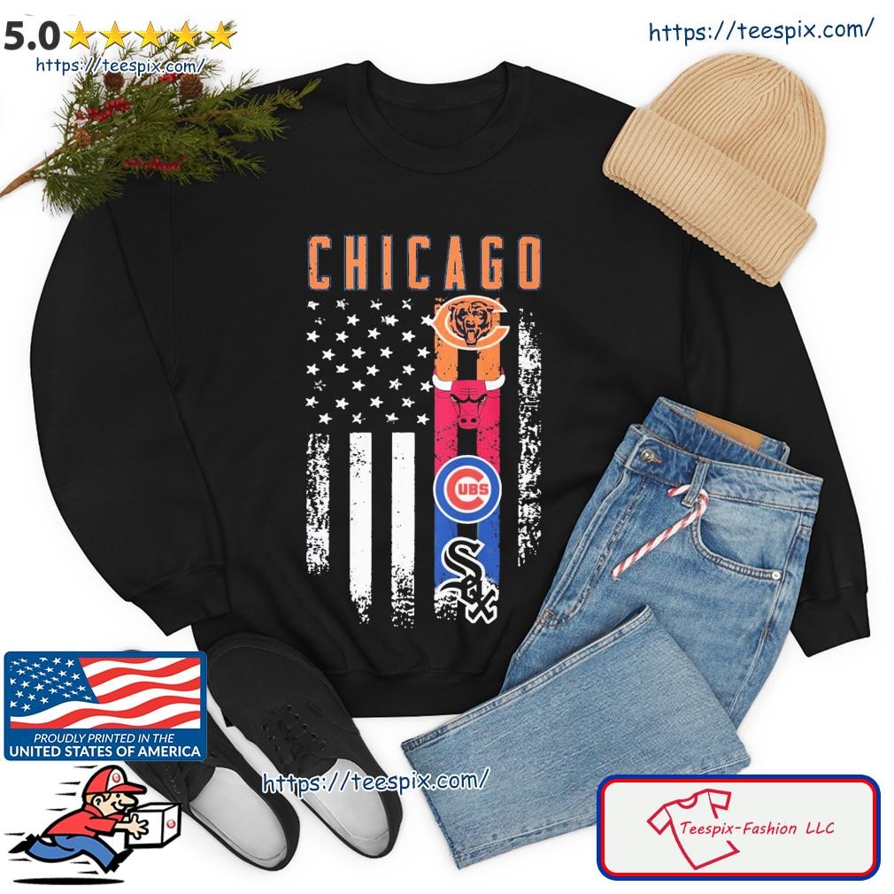 Official chicago Sport Team Logo American Flag Shirt, hoodie