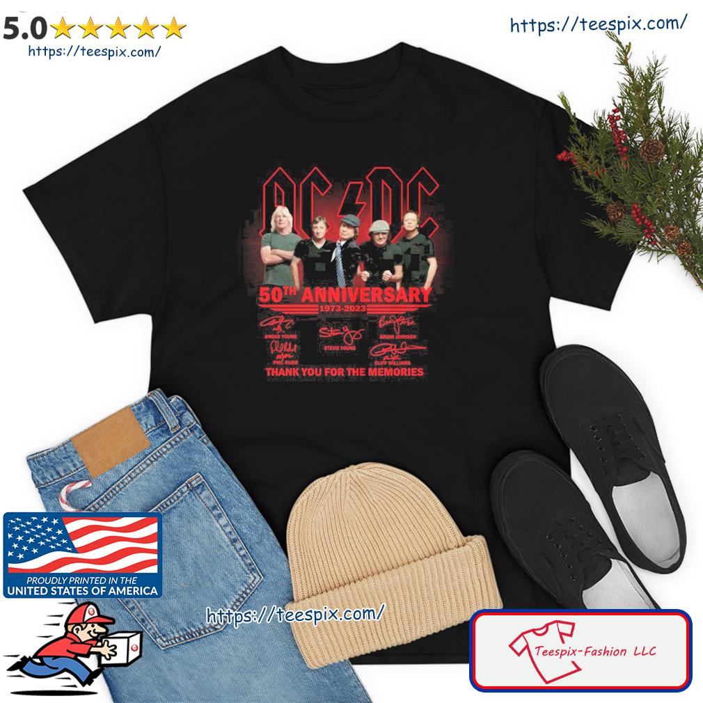 ACDC 50th Anniversary 1973 - 2023 Signature Thank You For The Memories Shirt