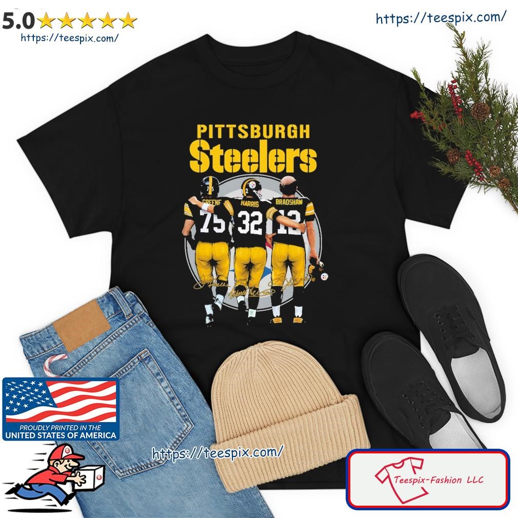 Official Pittsburgh Steelers Greene Harris And Bradshaw Signature Shirt