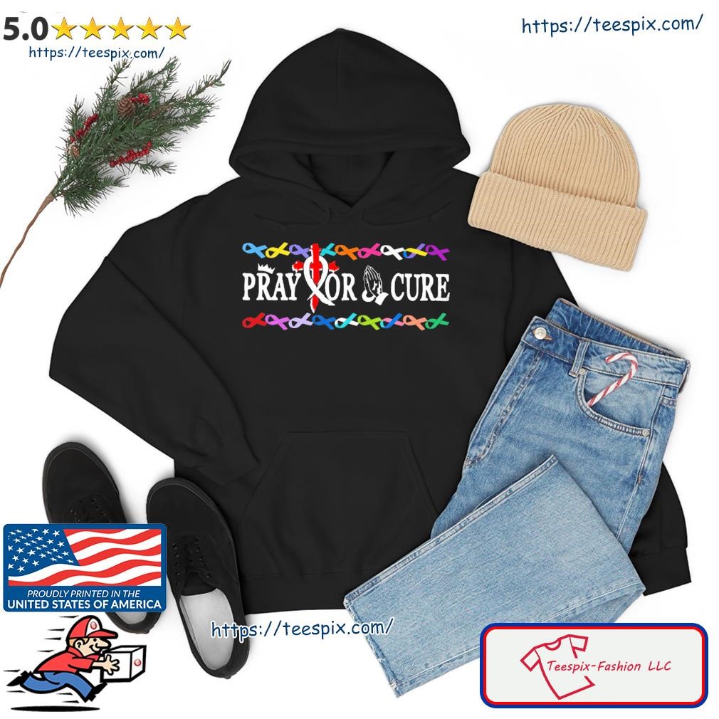 Pray For A Cure Ribbon Breast Cancer Shirt hoodie.jpg