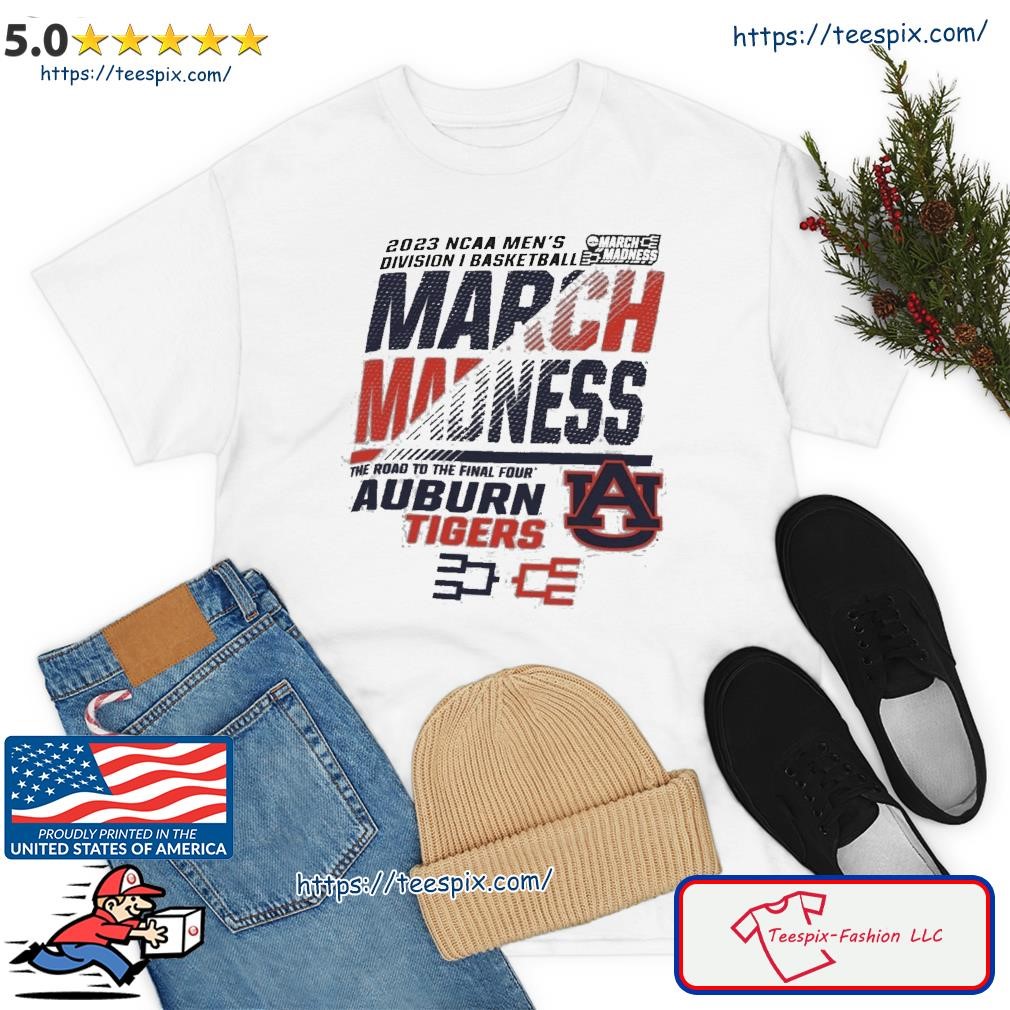 Premium auburn Tigers Men's Basketball 2023 NCAA March Madness The Road To Final Four Shirt