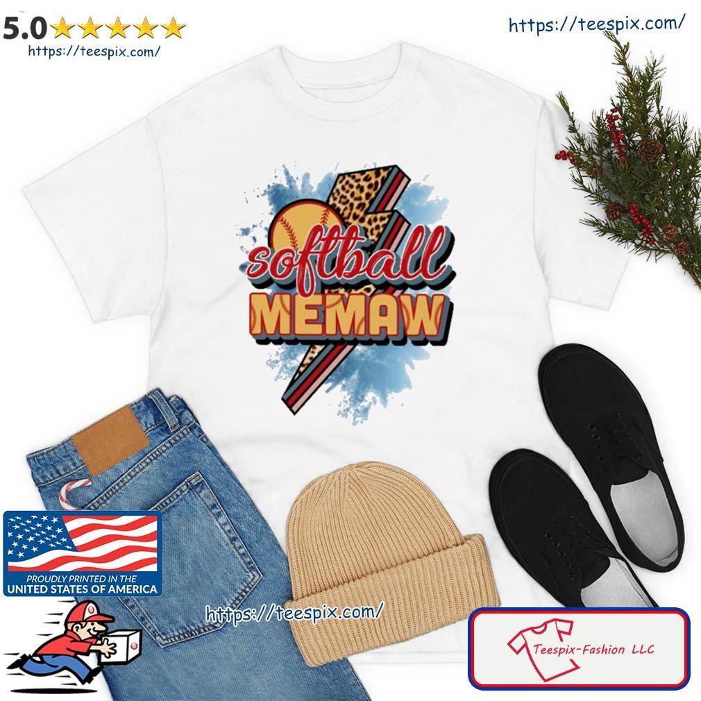 Softball Memaw Lightning Shirt