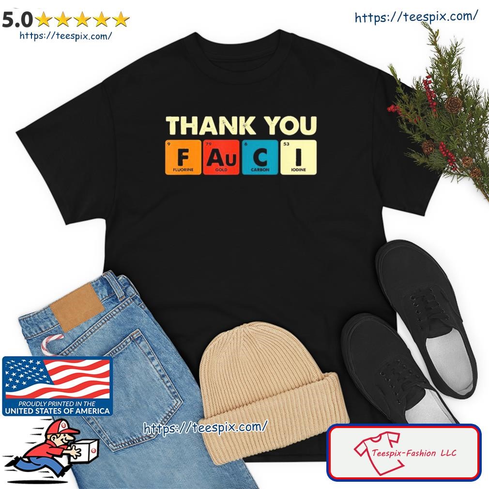 Thank You Dr Fauci Periodic Table Vintage T-Shirt