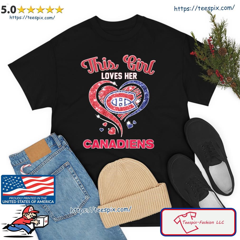 This Girl Loves Her Canadiens Diamond Heart Shirt