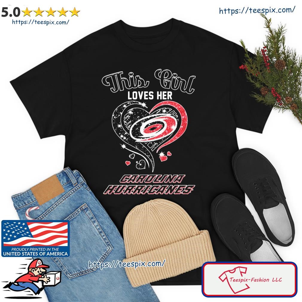 This Girl Loves Her Carolina Hurricanes Diamond Heart Shirt