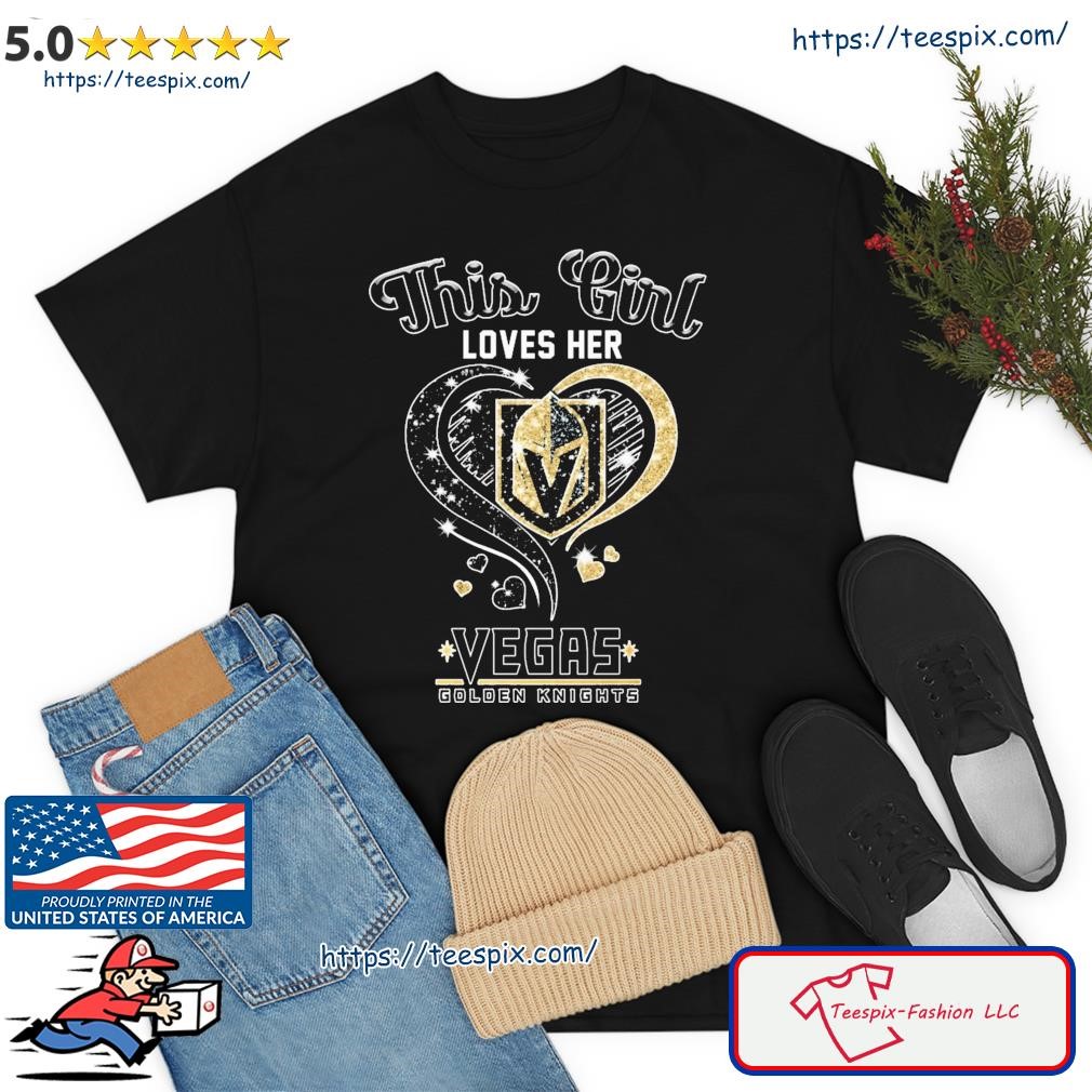 This Girl Loves Her Vegas Golden Knights Diamond Heart Shirt