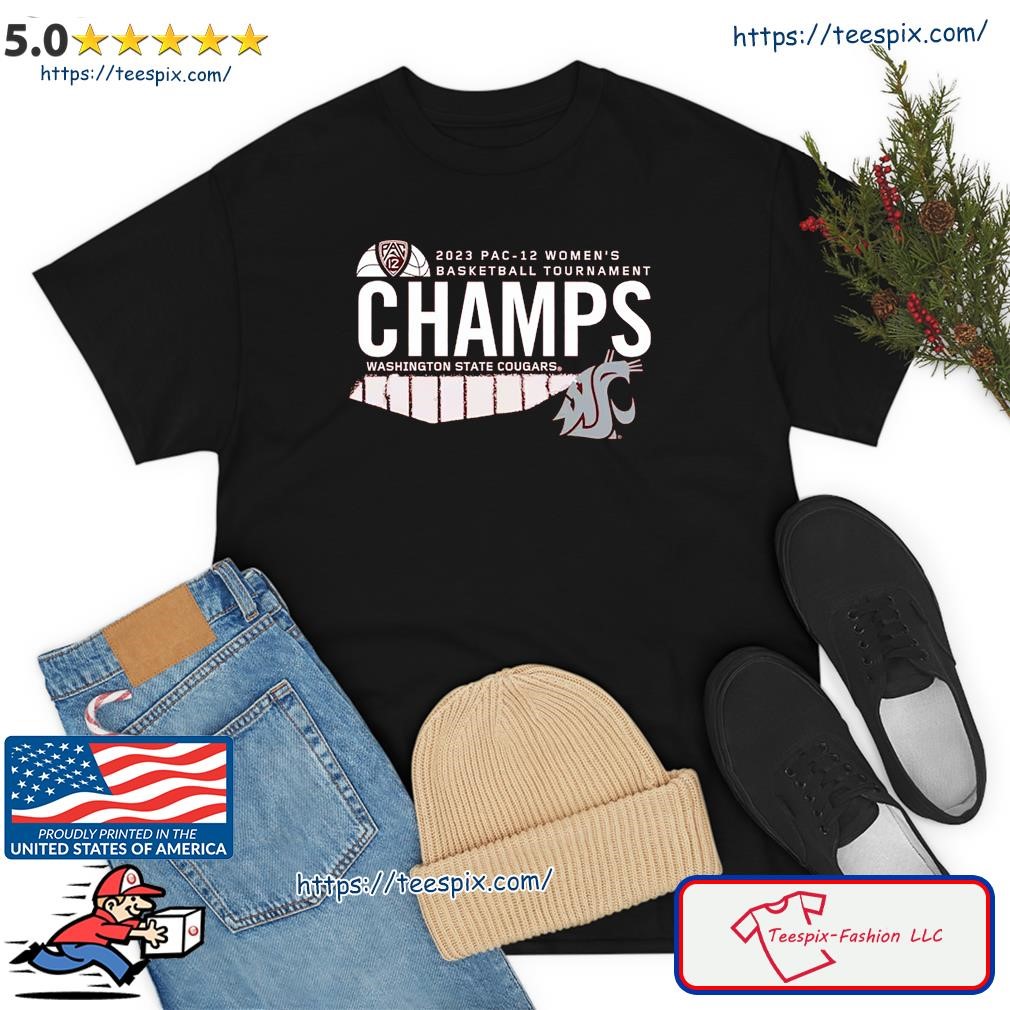 Washington State Cougars 2023 PAC-12 Women's Basketball Conference Tournament Champions Locker Room T-Shirt
