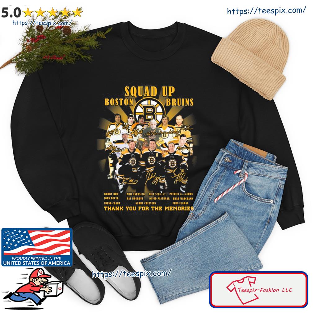 Official boston Bruins squad up thank you for the memories name players  shirt, hoodie, sweater, long sleeve and tank top