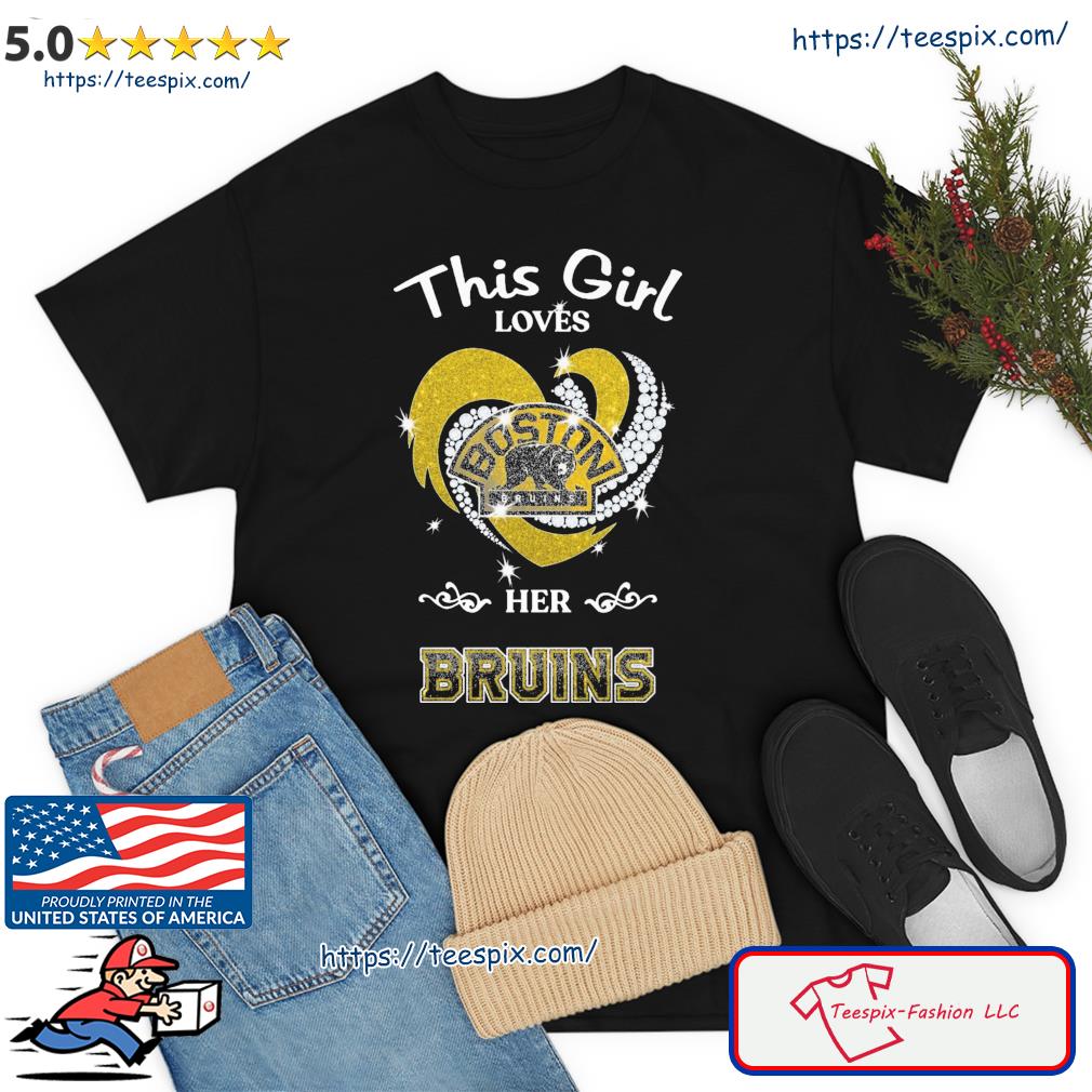 This Girl Loves Heart Logo Boston Her Bruins Shirt