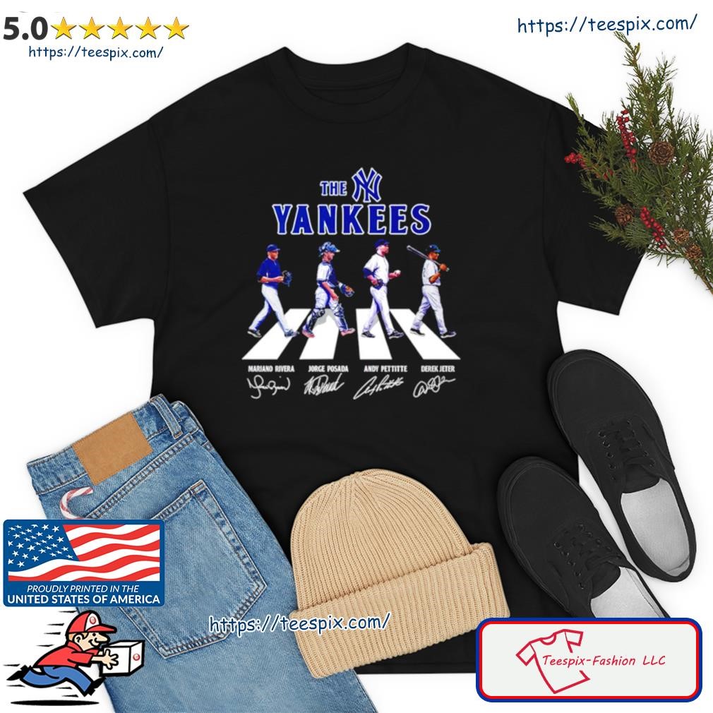 Mariano Rivera Jorge Posada Andy Pettitte And Derek Jeter The New York  Yankees Abbey Road Signature Shirt, hoodie, sweater, long sleeve and tank  top
