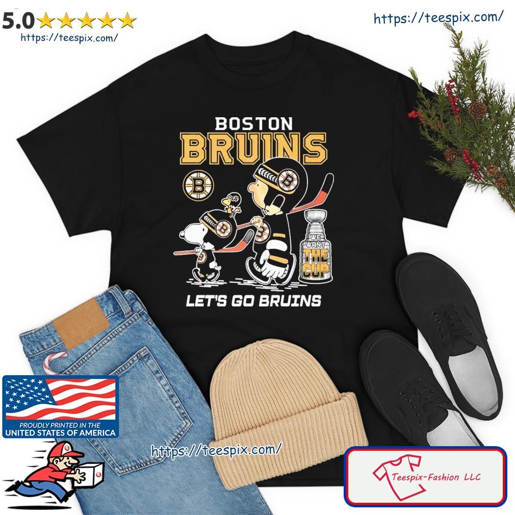 Official hockey and snoopy we want the cup let's go Bruins Boston Bruins  team logo champions shirt, hoodie, sweater, long sleeve and tank top