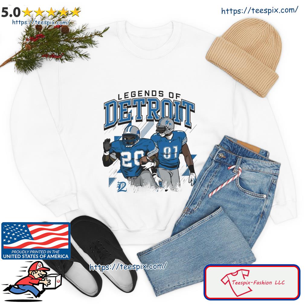 Calvin Johnson and Barry Sanders legends of detroit lions t-shirt