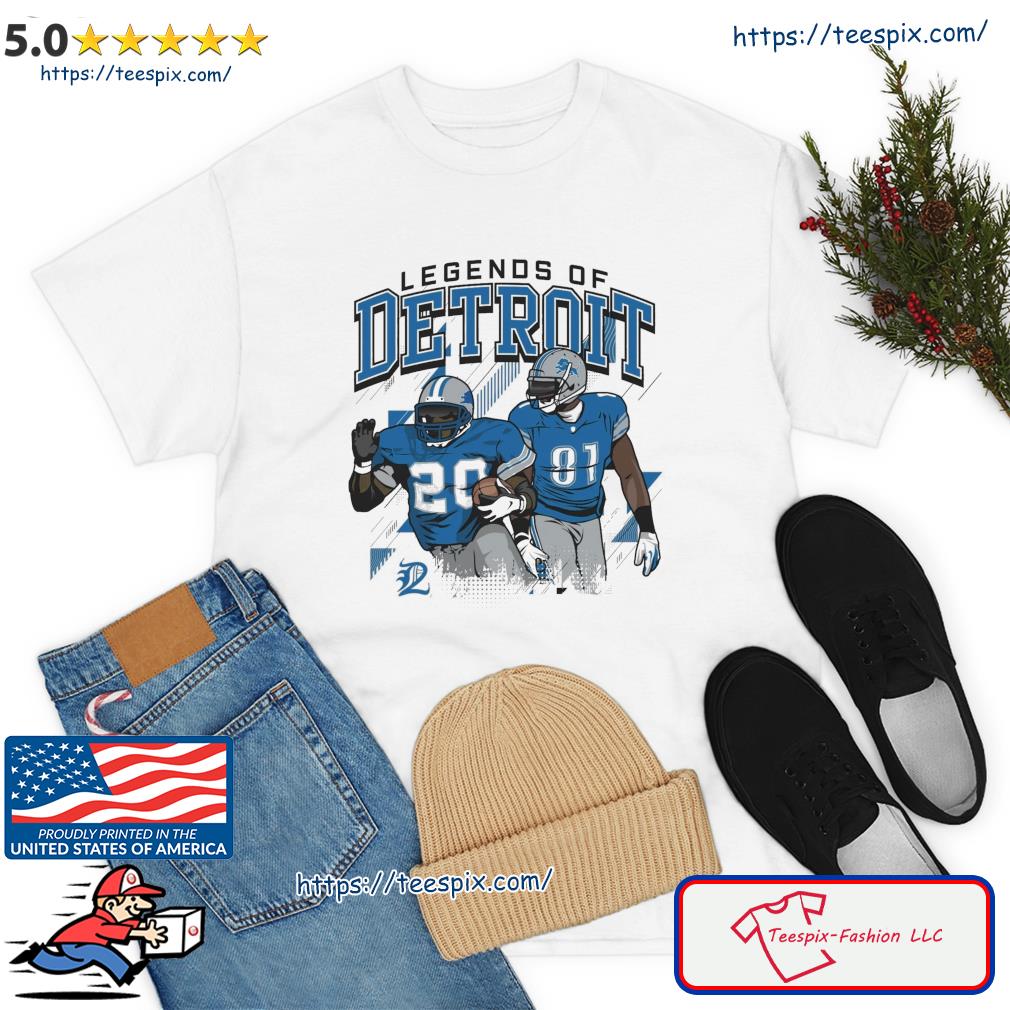 Calvin Johnson And Barry Sanders Legends Of Detroit Lions Shirt -  Freedomdesign