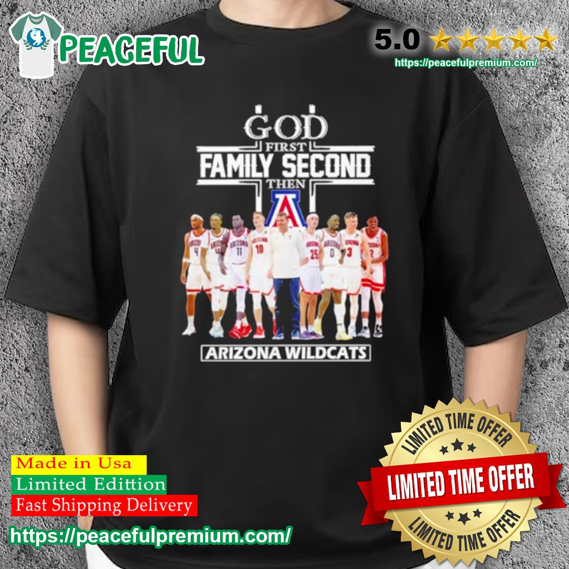 2023 God Family Second First Then Arizona Men’s Basketball Team Shirt