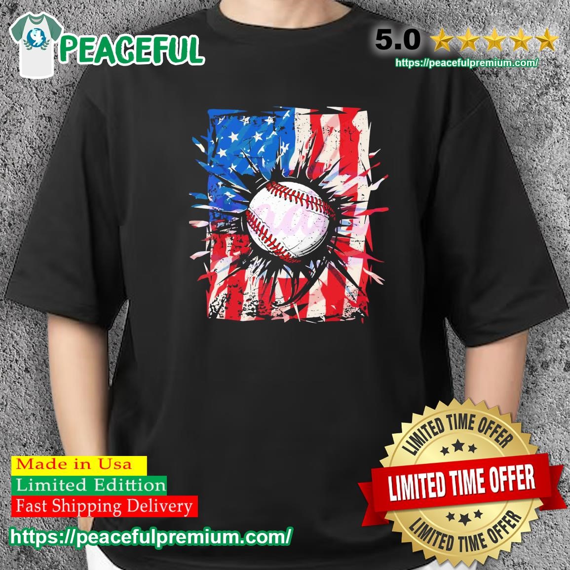 Baseball Lover America USA 4th of July