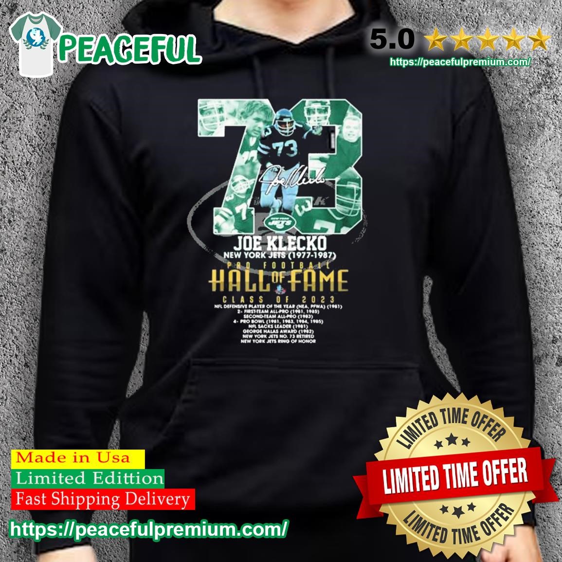 73 Joe klecko new york jets 19771987 pro Football hall of fame class of  2023 signature T-shirt, hoodie, sweater, long sleeve and tank top