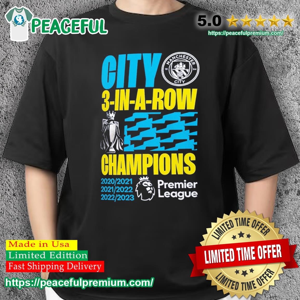 3-In-A-Row Premier League Champions Manchester City Shirt, hoodie, sweater, long sleeve and tank top