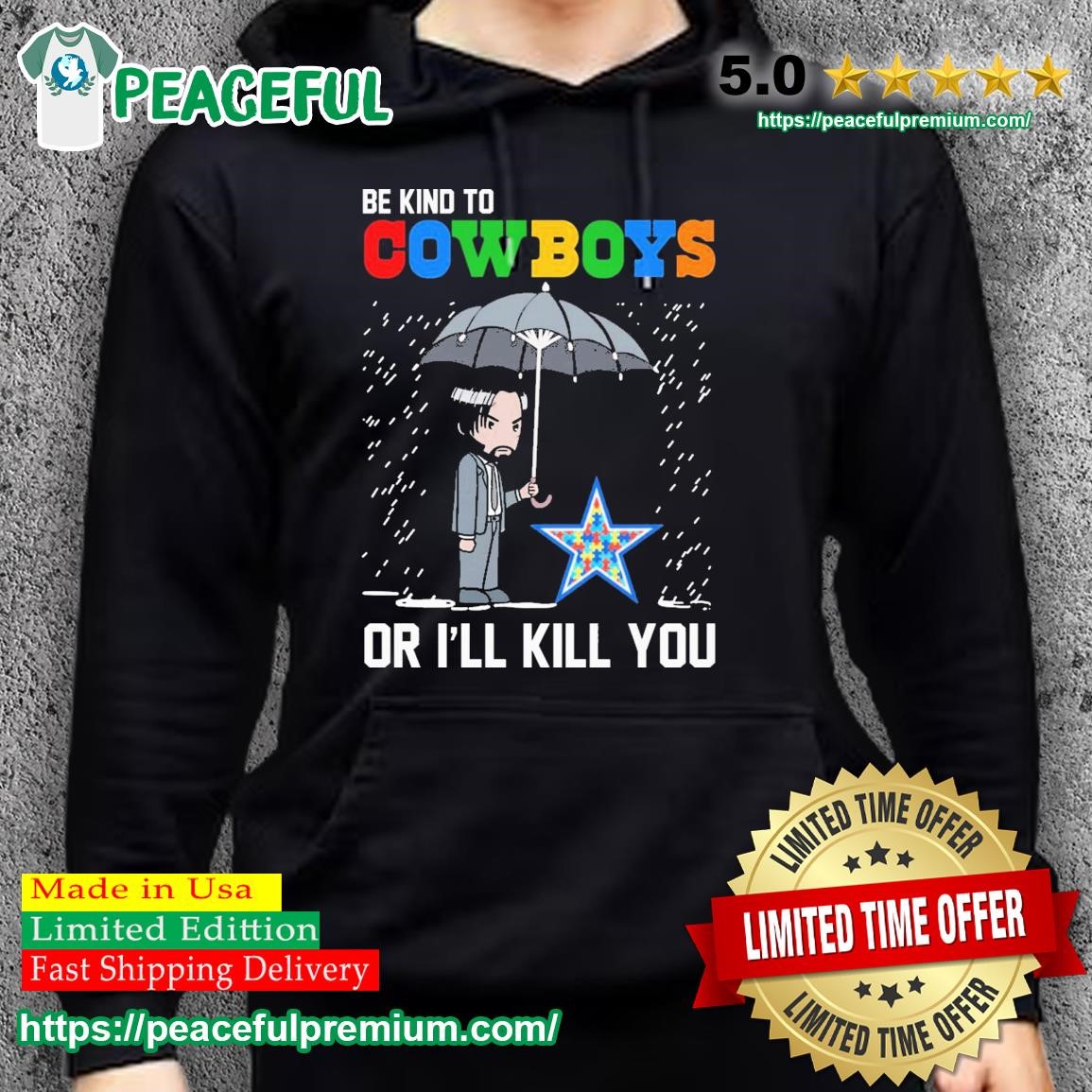 John Wick Be Kind Autism Dallas Cowboys Or I'll Kill You Shirt hoodie.jpg