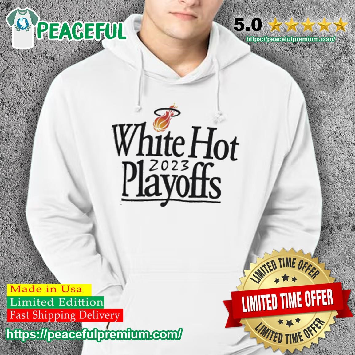Miami Heat White Hot 2023 NBA Playoffs Basketball Shirt hoodie.jpg