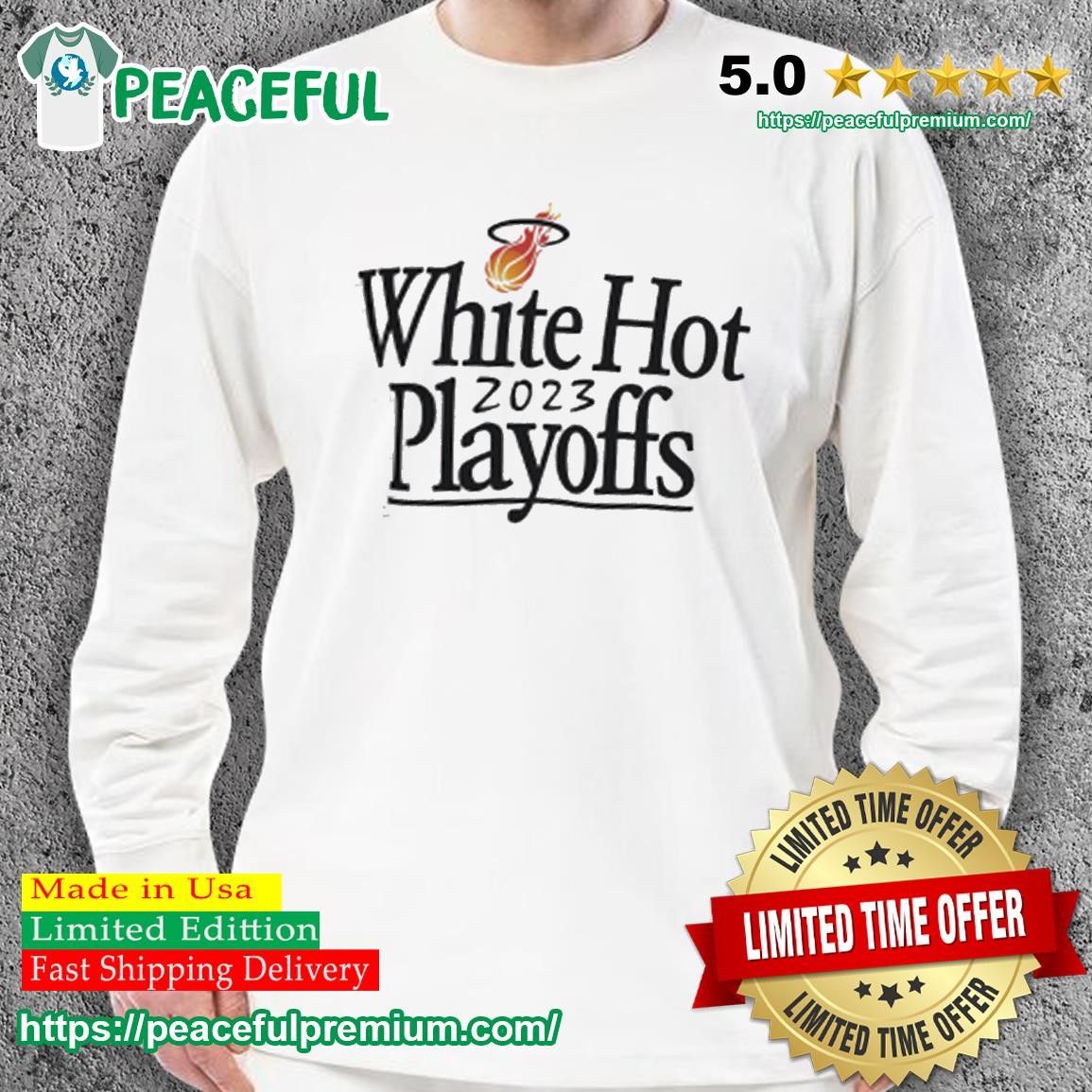 Miami Heat White Hot 2023 NBA Playoffs Basketball Shirt sweater.jpg