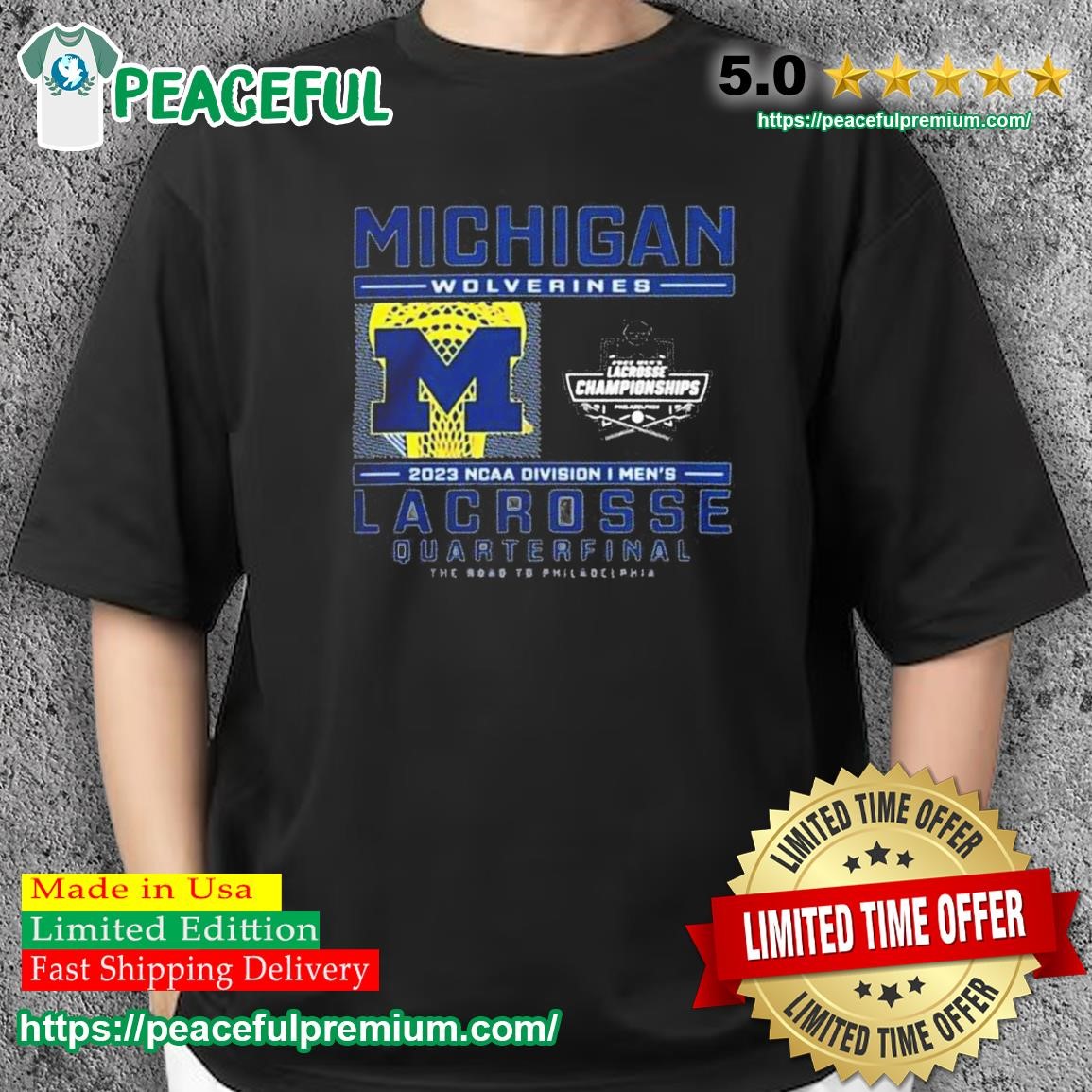 Michigan Wolverines Division I Men’S Lacrosse Quarterfinal Albany Championship 2023 Shirt