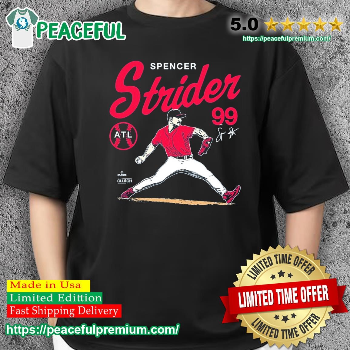 Spencer Strider No.99 Braves 2023 Baseball Jersey Print Many Colors