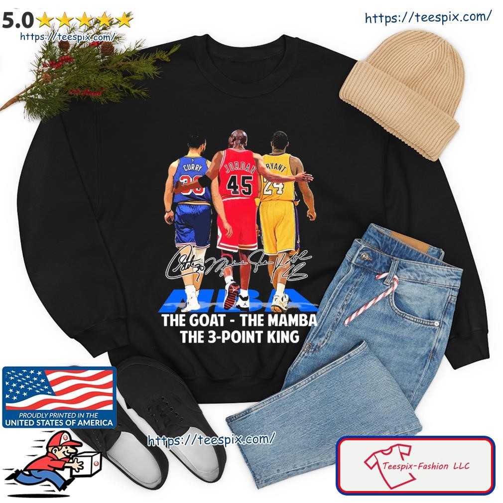 Stephen Curry Michael Jordan and Kobe Bryant NBA the goat the mamba the  3-point king signatures shirt, hoodie, sweater, long sleeve and tank top