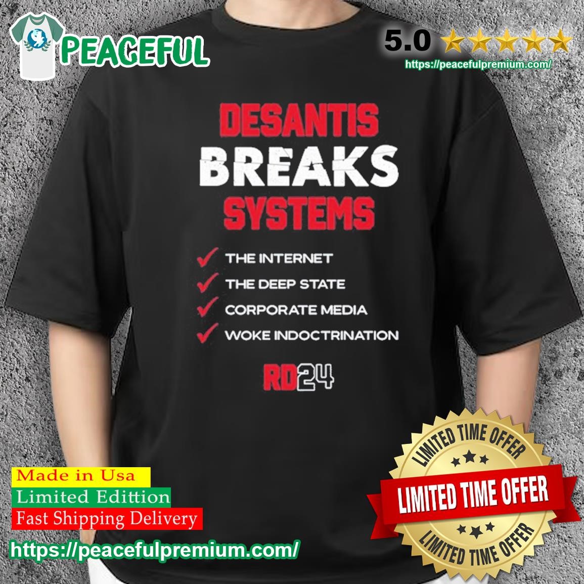 Team Desantis Desantis Breaks Systems The Internet The Deep State Corporate Media Woke Indoctrination Shirt
