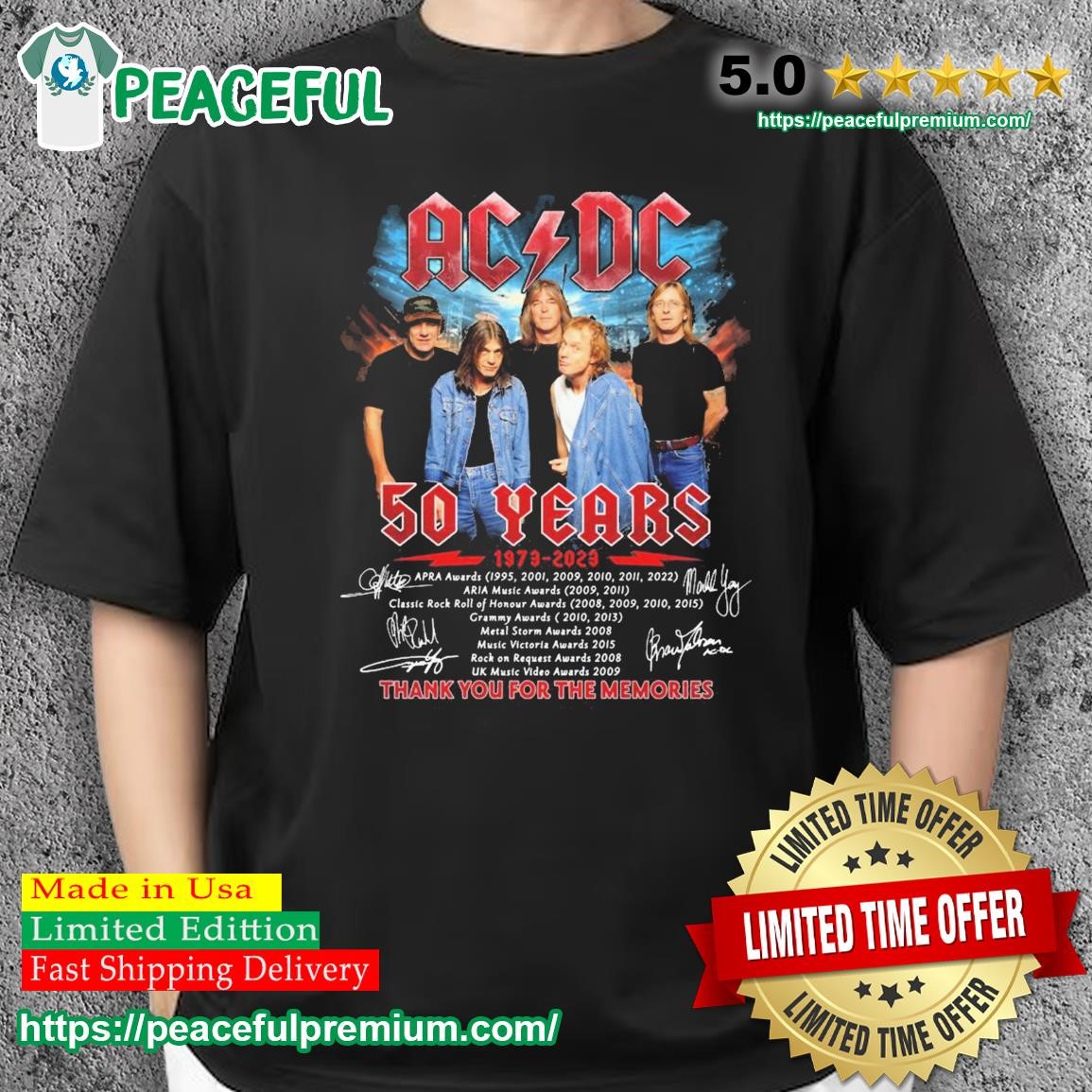 Tour 2023 DC 50 Years 1973-2023 Thank You The Memories Signatures Shirt, hoodie, sweater, long sleeve and tank top