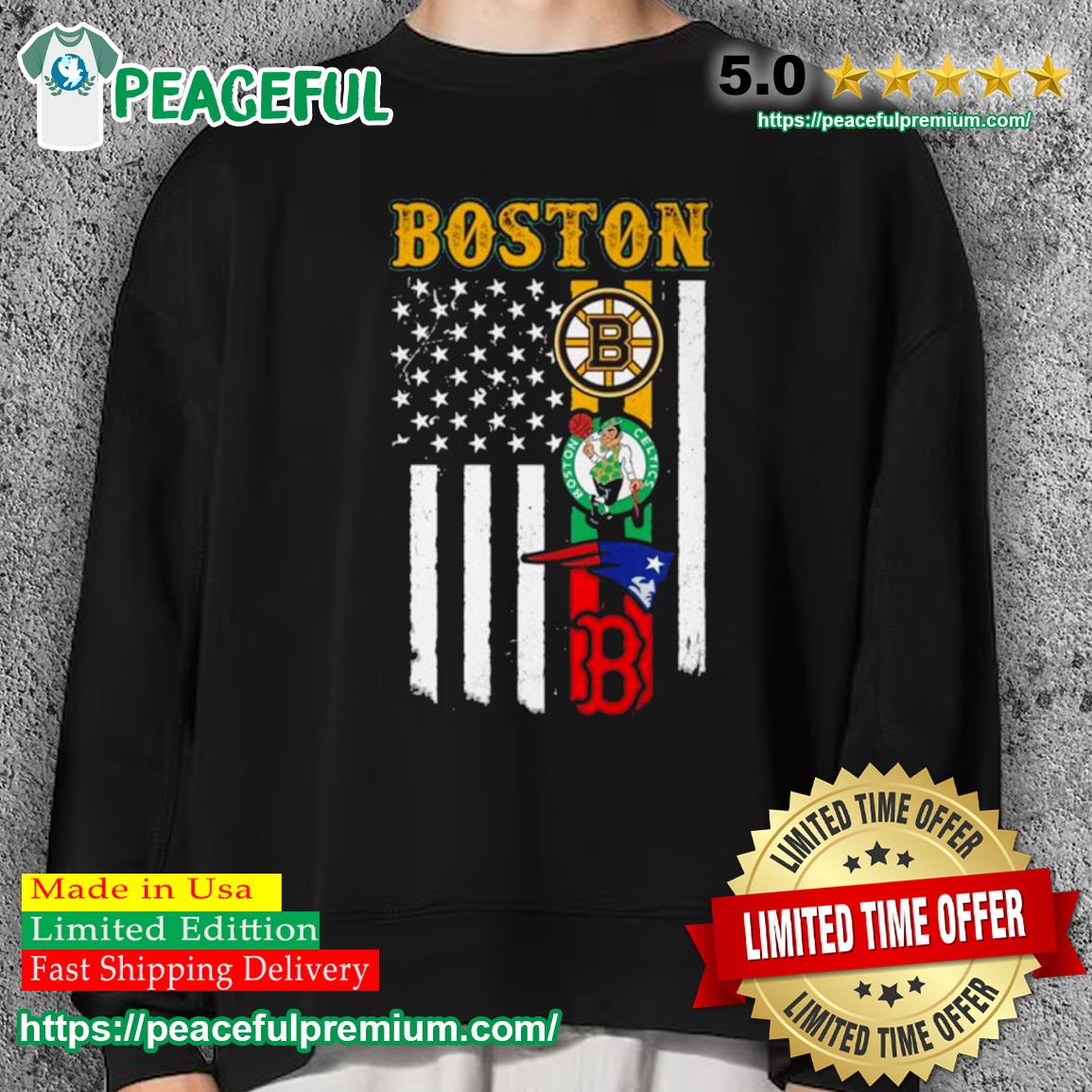 Boston City Of Champion American Flag Shirt