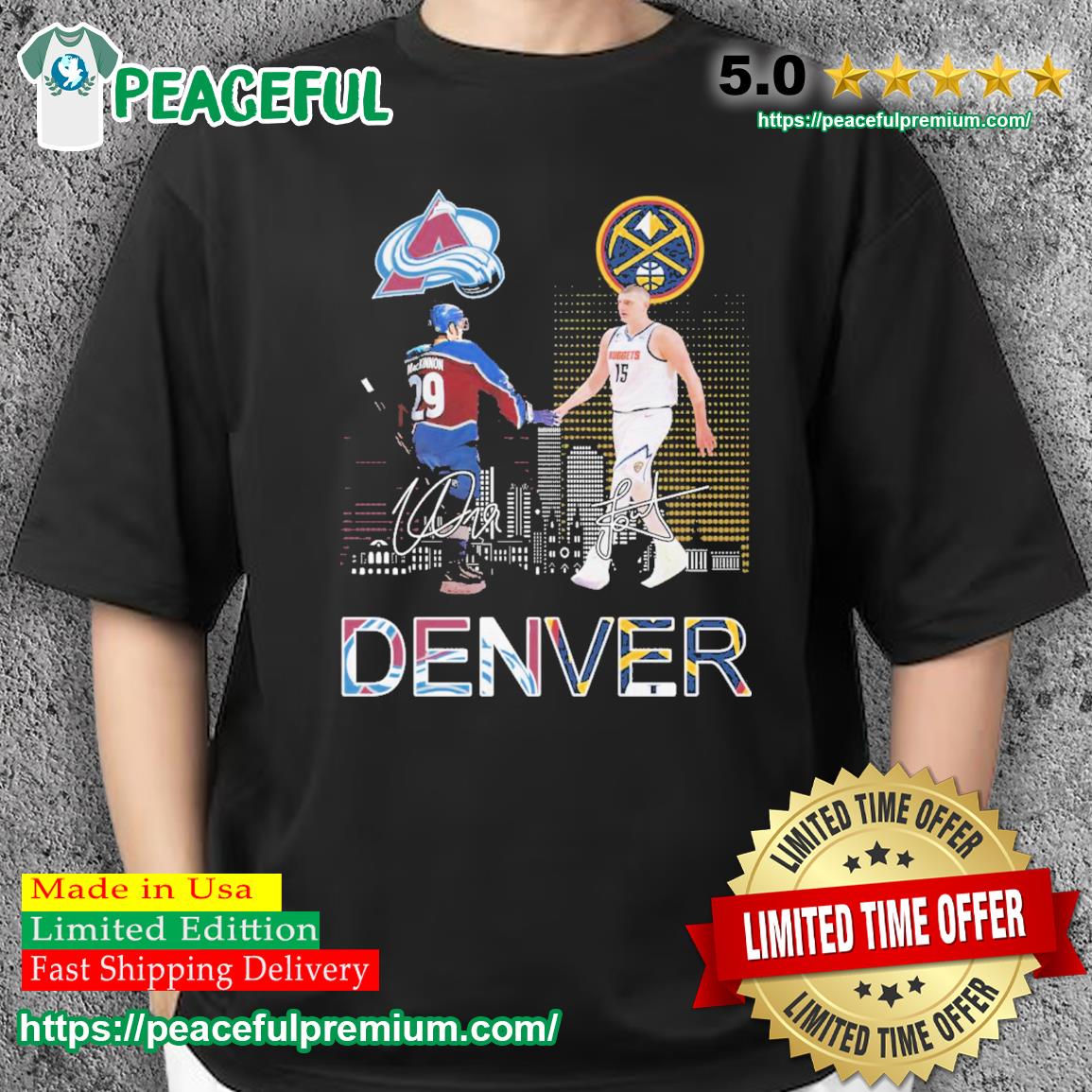 Denver Nuggets Nikola Jokic And Colorado Avalanche Nathan Mackinnon 2023  Signatures Shirt - Teespix - Store Fashion LLC