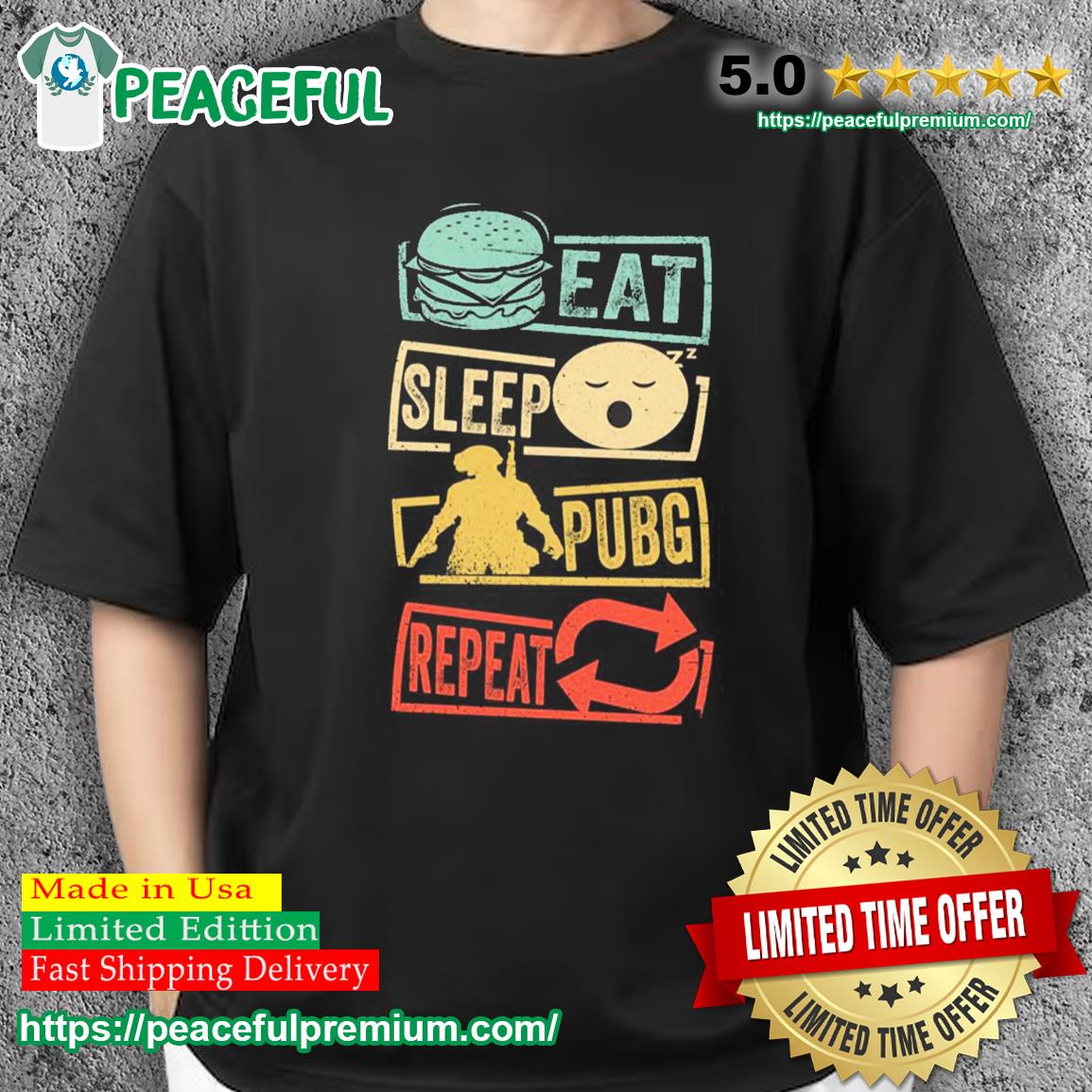 Eat Sleep Pubg Repeat T Shirt