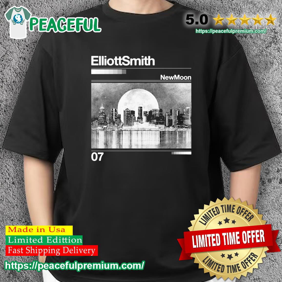 Elliott Smith New Moon 2023 Tour Shirt