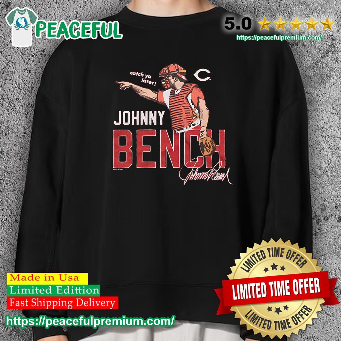 Johnny Bench Catch ya later signature shirt, hoodie, sweater, long sleeve  and tank top