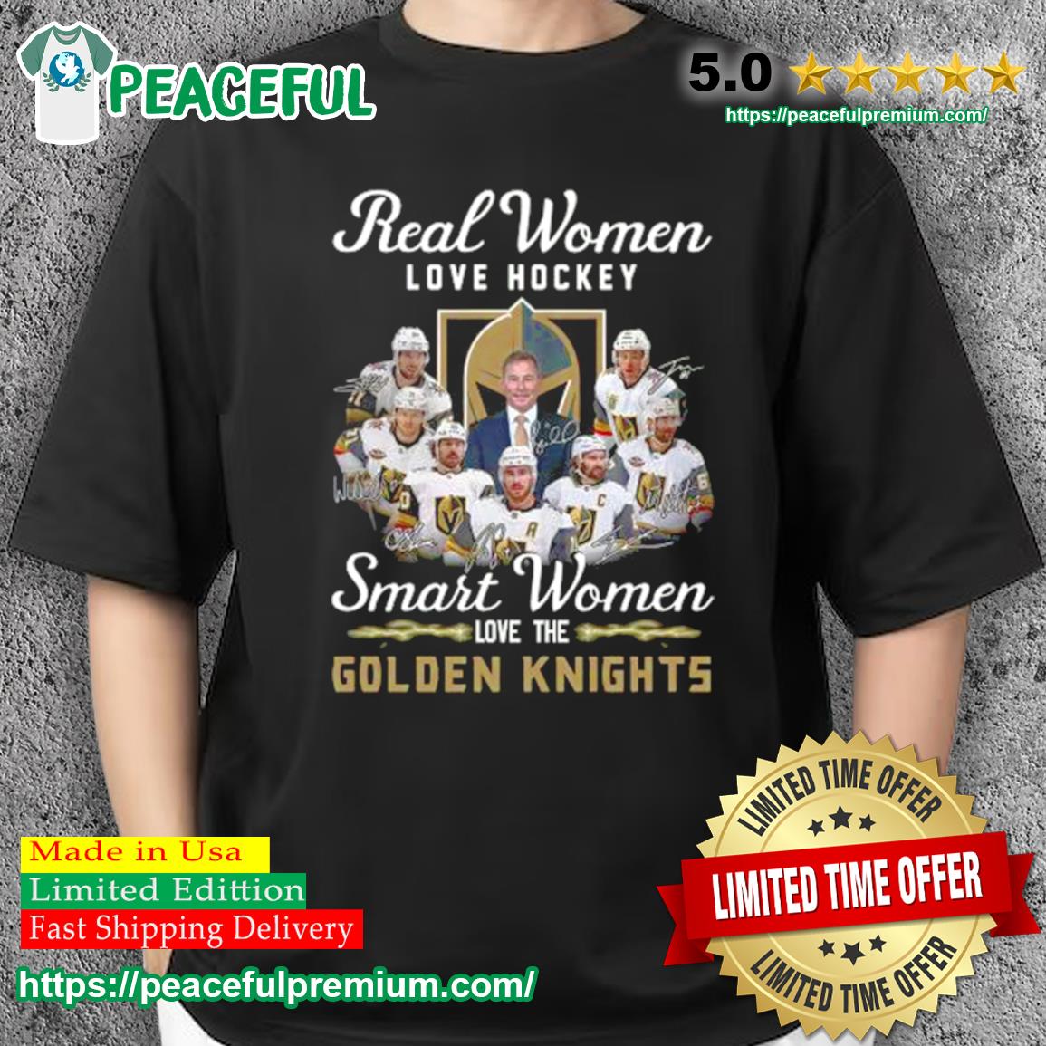 Original Real Women Love Hockey Smart Women Love Vegas Golden Knights Signatures Shirt