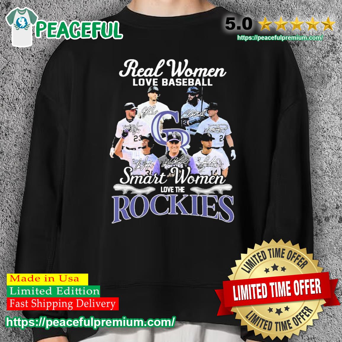 Real Women Love Baseball Smart Women Love The Rockies Signatures Shirt