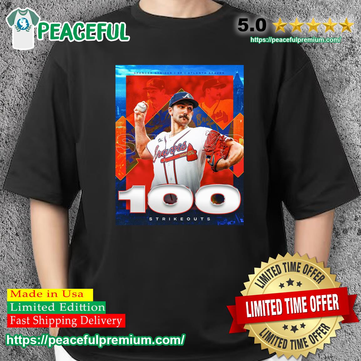 Spencer Strider Atlanta Braves 100 Strikeouts Shirt, hoodie