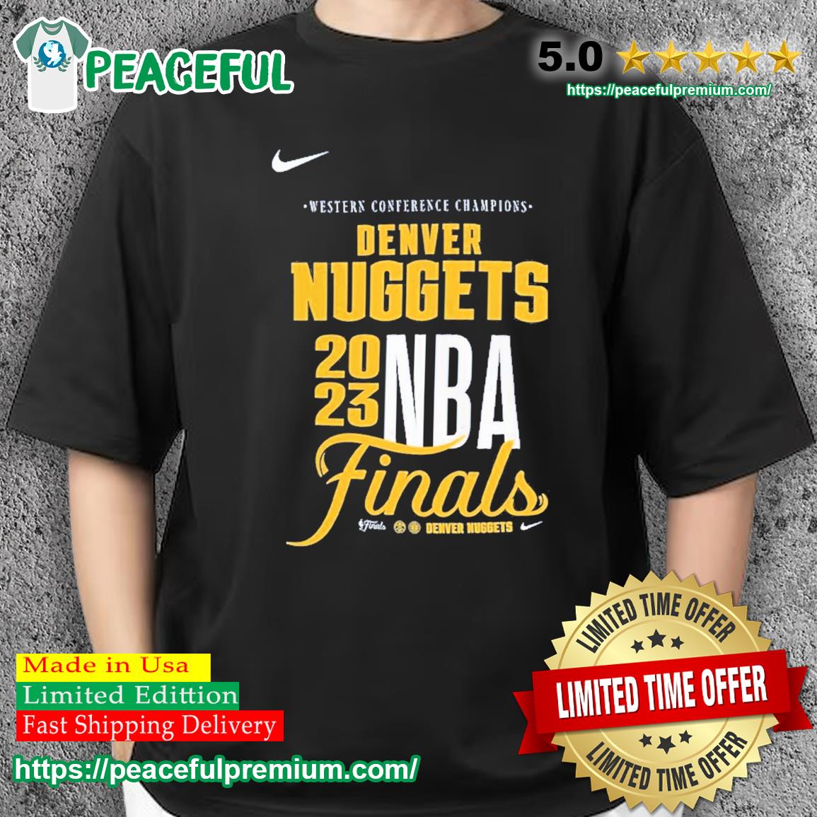 NBA Women's 2023 Western Conference Champions Denver Nuggets Locker Room T- Shirt