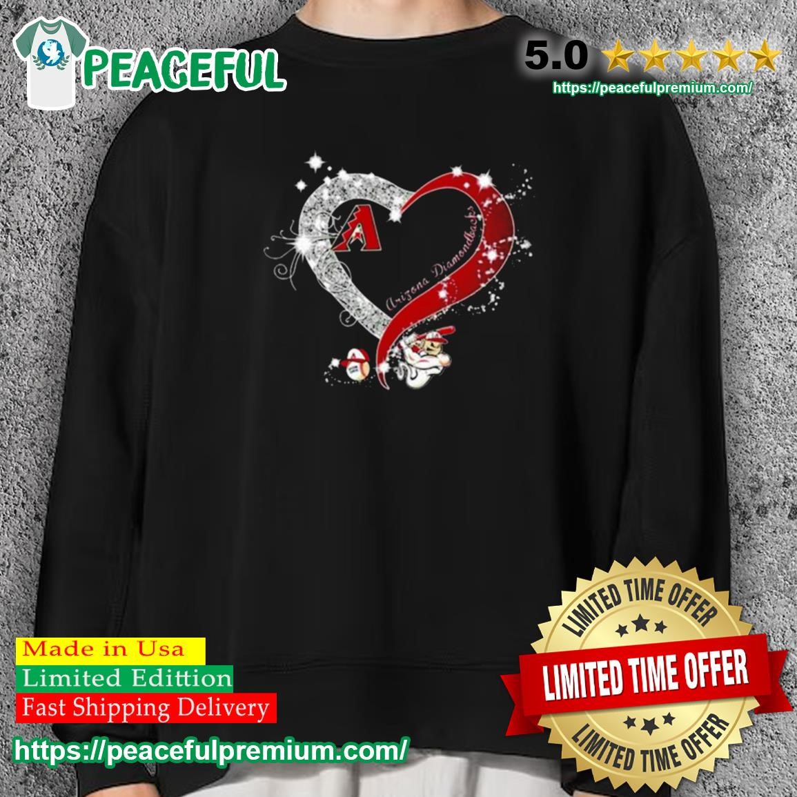 Arizona Diamondbacks Baseball Glitter Heart 2023 Shirt, hoodie, longsleeve,  sweatshirt, v-neck tee