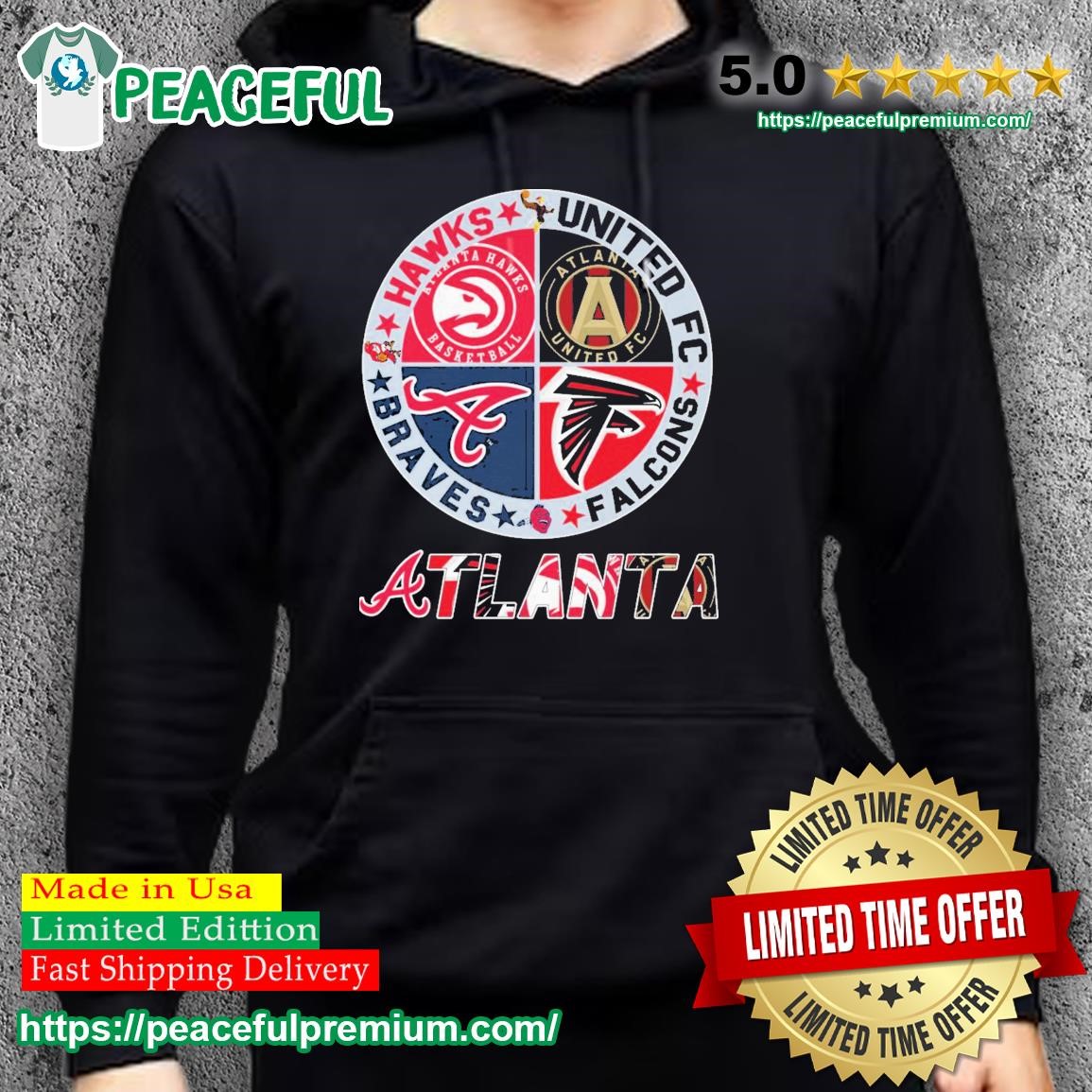 Official Logo Atlanta Braves Atlanta Falcons Atlanta Hawks Atlanta United  Fc Logo 2023 shirt, hoodie, sweater, long sleeve and tank top