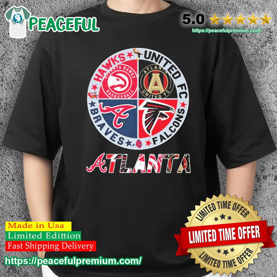 Atlanta Braves Atlanta Falcons Atlanta Hawks Atlanta United Fc Logo 2023  Shirt