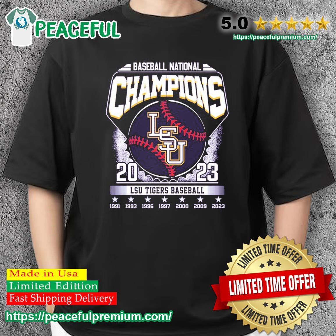 Men's College World Series Champions 2023 LSU Tigers Baseball 7X