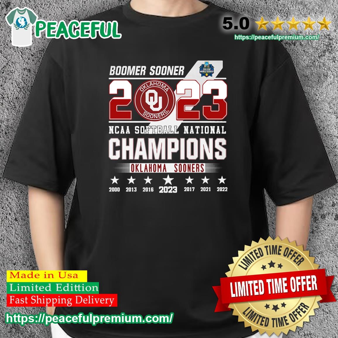 Oklahoma Sooners Ncaa Softball National Champions 2023 Boomer