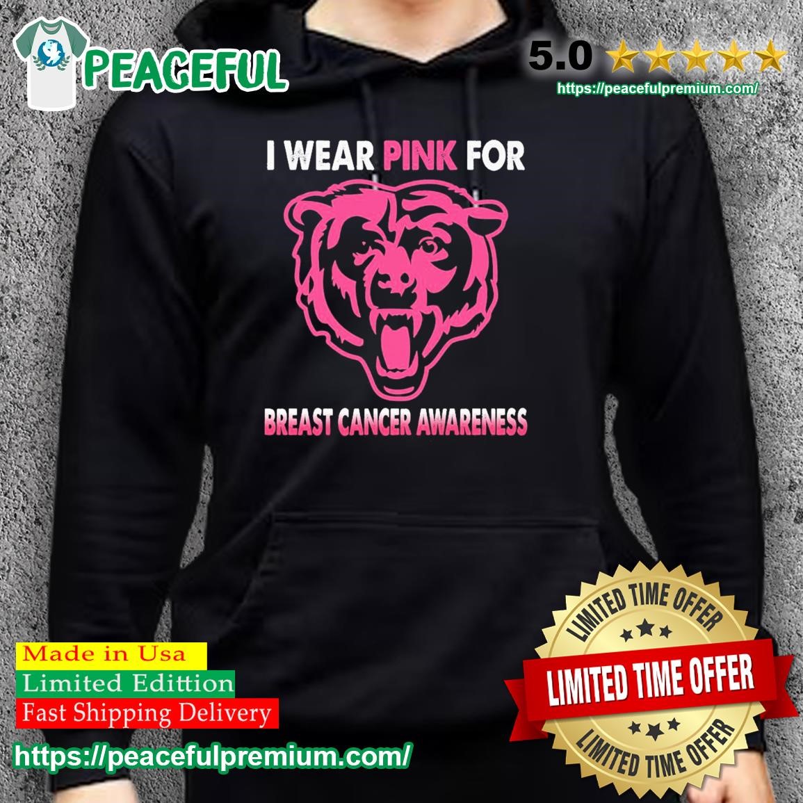 Chicago Bears I Wear Pink For Breast Cancer Awareness shirt, hoodie,  sweater, long sleeve and tank top