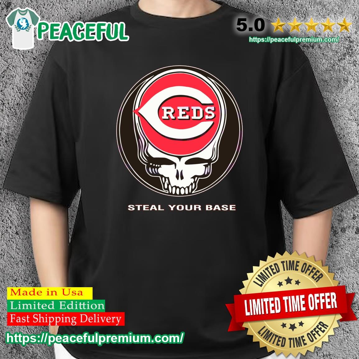 Cincinnati Reds Steal Your Base Tie-Dye T-Shirt