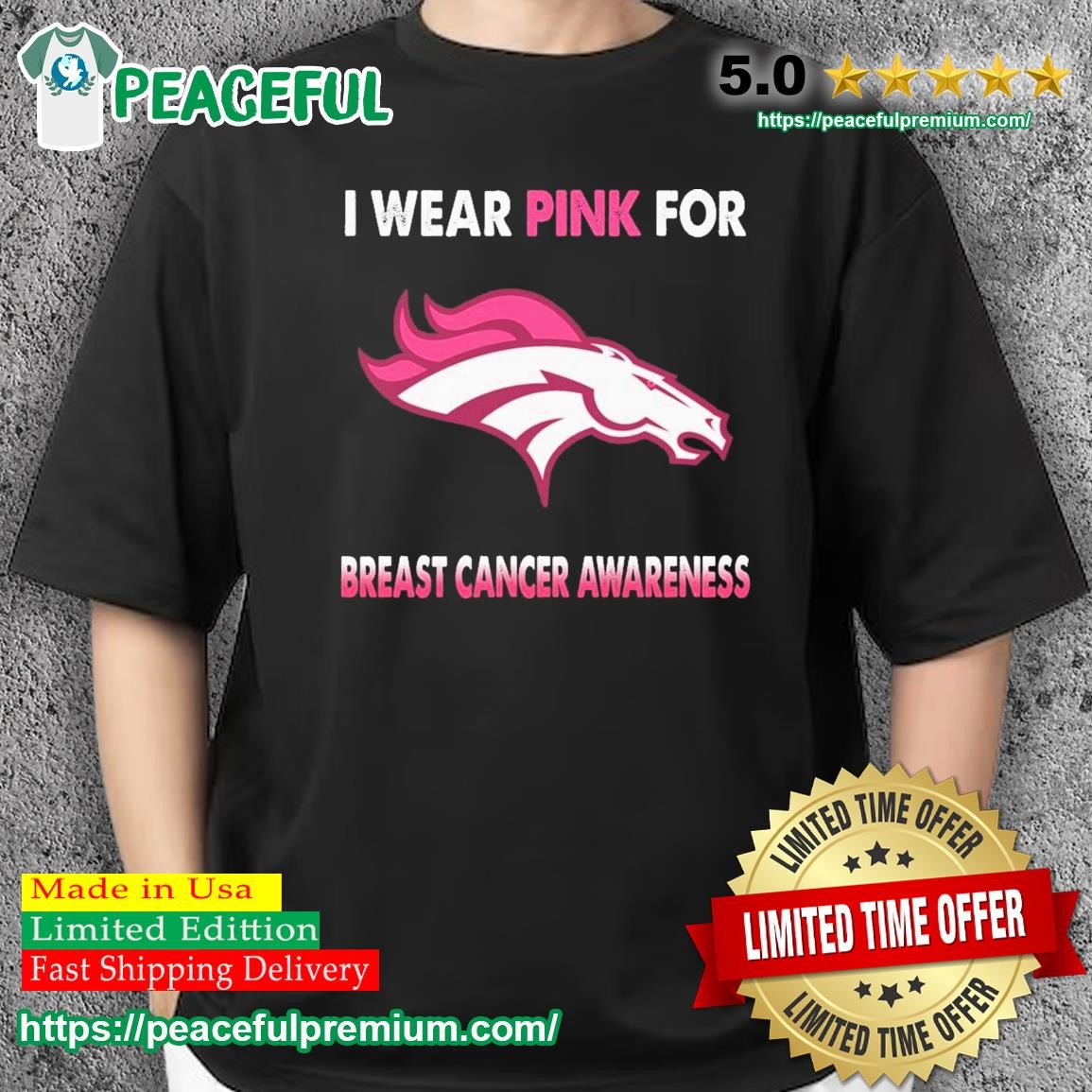 Denver Broncos I Wear Pink For Breast Cancer Awareness Shirt