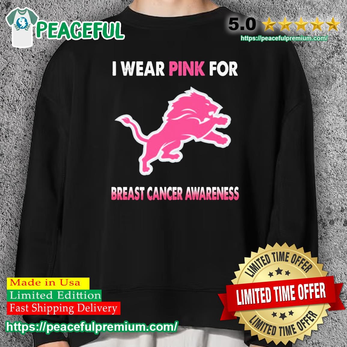 Detroit Lions I Wear Pink For Breast Cancer Awareness Shirt, hoodie,  sweater, long sleeve and tank top